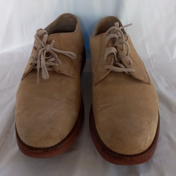 LL Bean Oxford Shoes Beige Leather Suede Vibram 12 main image 6